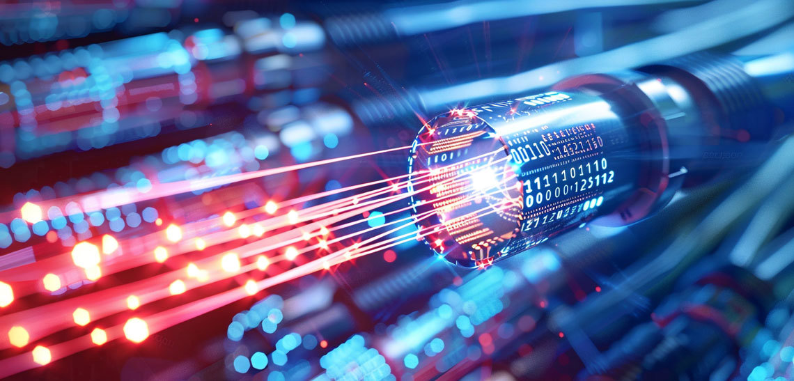 Data cable with colored fiber threads sticking out